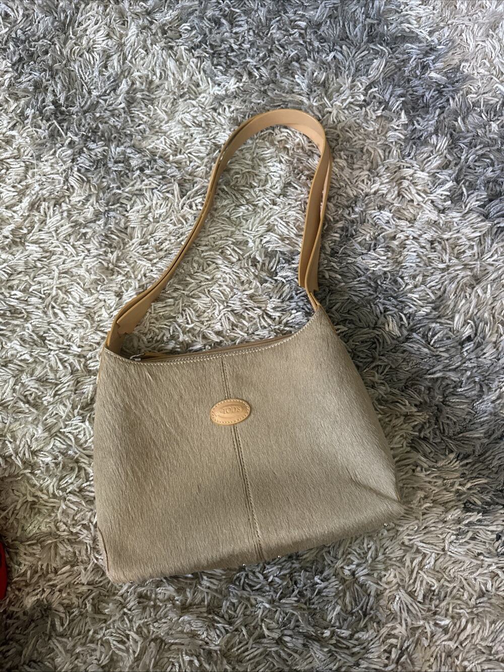 Tods Calf Hair Shoulder Bag.